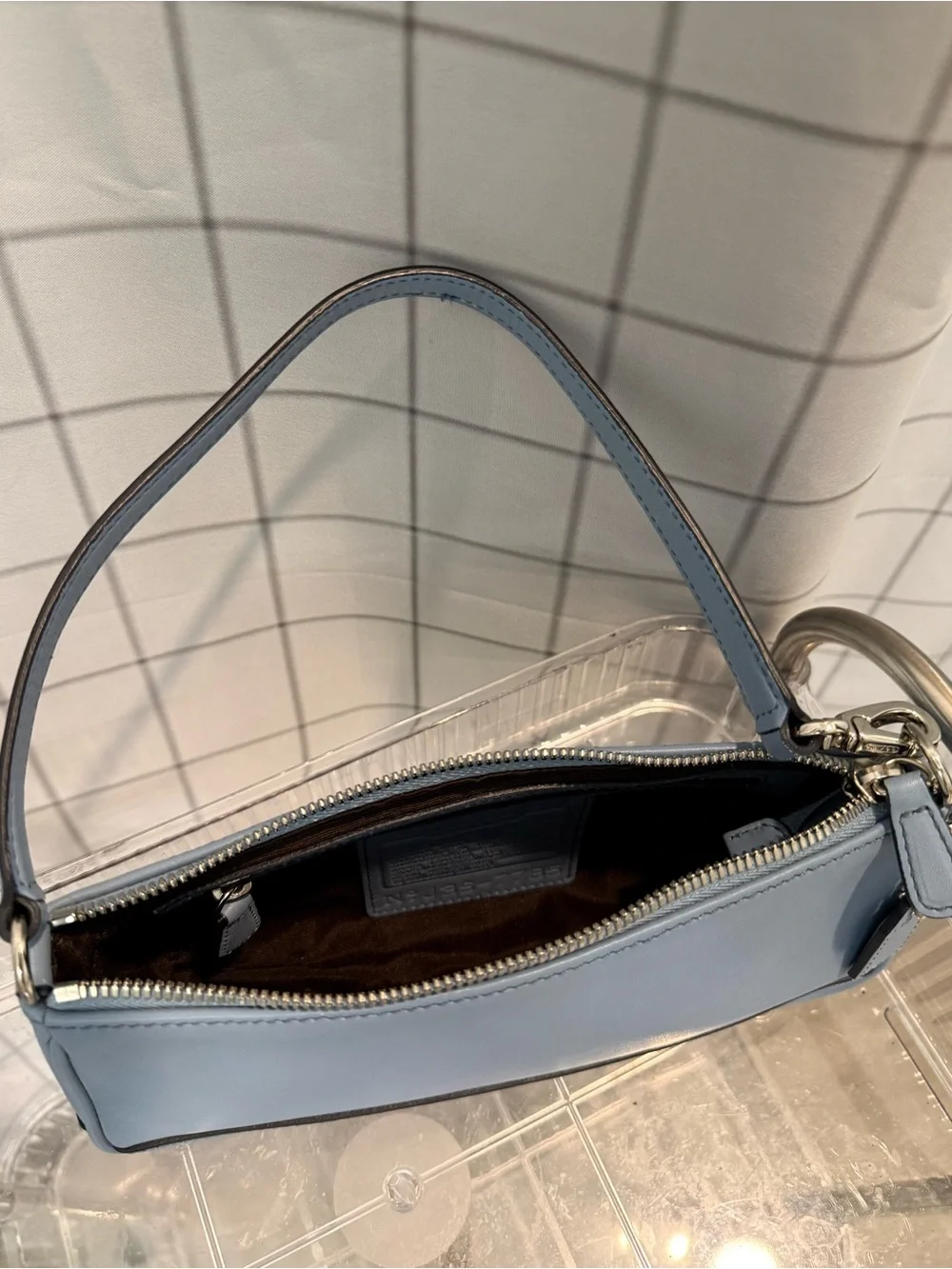 ULTRA RARE! Coach (2003) Hampton Demi Clip Shoulder Bag- Baby Blue